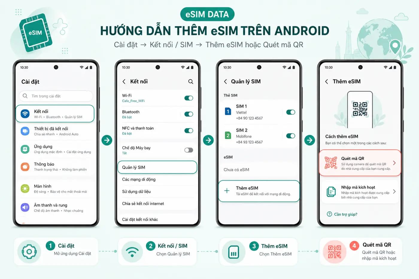 Hướng dẫn cài eSIM trên Android