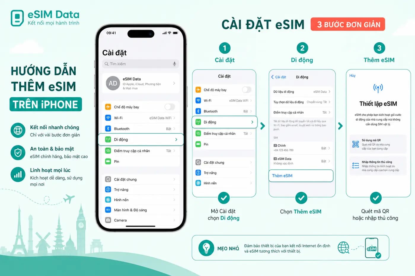 Hướng dẫn cài eSIM trên iPhone
